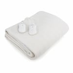 Carmen C81190 Double Fitted Electric Under Blanket with Overheat Protection, 65W x 2, White