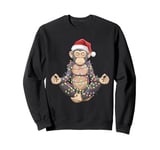 Christmas Monkey Meditating Santa Hat Merry Christmas Xmas Sweatshirt