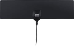 Antenne TV Intérieur Puissante TNT HD DTA420 Haut Gain Extra Plate Discrète Attache Fenêtre Vitre Mural Autocollante Universelle Télévision Numérique - Noir(Q333)