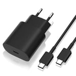 Samsung Laddare Snabbladdare - Adapter + Kabel 25W USB-C 2m Svart Black Black