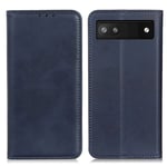 Google Pixel 6a - Slim ægte læder cover - Blå