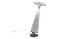 Zafferano, Lampe Dama Pro, Lampe de Table Rechargeable et Sans Fil avec Contrôle Tactile, Convient pour le Salon et l'Extérieur, Dimmer, 2200-3000 K, Hauteur 29 cm, Couleur Blanc