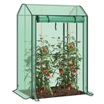 WOLTU Serre de Jardin, Serre Tomate, Serre d'Hivernage, Serre Tipi avec œillets en Forme Tipi,Cadre en Acier,Porte Zippée,pour tomates,des lianes et d'autres Plantes grimpantes,Vert