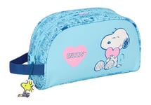 Snoopy Love - Grande Trousse de Toilette pour Enfant, Adaptable au Chariot, idéale pour Les Enfants de 5 à 14 Ans, Confortable et Polyvalente, qualité et résistance, 26 x 16 x 9 cm, Bleu Clair, M,