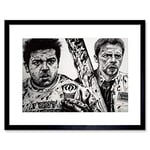 Wee Blue Coo SHAUN OF THE DEAD SIMON PEGG NICK FROST W MAGUIRE FRAMED ART PRINT B12X14047