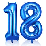 OFFCUP Ballon Chiffre 18 Bleu | Ballon Anniversaire 18 An 101cm | Numéro de Ballon | Décoratif Ballon | D'hélium Decoration Anniversaire Fête Vacances Ans Anniversaire