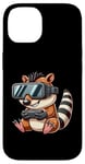 Coque pour iPhone 14 Animal de joueur mignon avec des lunettes VR Cartoon