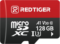 Carte Micro Sd Haute Vitesse 128 Go Avec Adaptateur, Microsdxc Uhs-I Classe 10, U3, V30 A1, Support Pour Caméra Embarquée Et Enregistrement Vidéo 4K