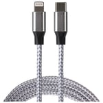 Maplin Lightning Connector to USB-C Cable Braided 27W 1m