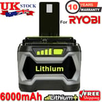 6.0AH 18V New Battery For Ryobi P108 ONE Plus+ Lithium RB18L40 RB18L50 P109