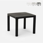 Table basse 45x45 pour café bar jardin intérieur extérieur Aviat Couleur: Noir