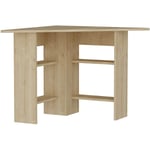 Cotecosy - Bureau de coin 4 étagères Seredic L80xP80cm Bois Chêne clair - Chêne clair