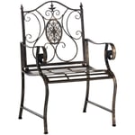 Chaise de jardin balcon terrasse avec accoudoirs design rustique en métal bronze