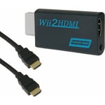 Noir) Adaptateur Wii vers hdmi, convertisseur Wii vers hdmi 720P/1080P avec câble hdmi avec port hdmi et prise 3,5 mm – Prend en charge tous les