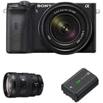 Sony Alpha 6600 APS-C Mirrorless Camera with Sony 18-135mm f/3.5-5.6 Zoom Lens + Travel kit including: E 16-55mm F2.8 G Lens and Rechargable Battery Pack