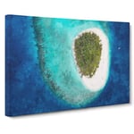 Baa Atoll In The Maldives Painting Modern Art Canvas Wall Art Print Ready to Hang, Framed Picture for Living Room Bedroom Home Office Décor, 24x16 Inch (60x40 cm)