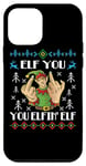 Coque pour iPhone 12 mini Pull de Noël moche avec inscription « Elf You Elfin' Elf » Doigt d'honneur