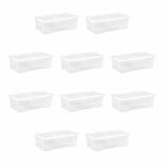 10 x 62L Large Clear Plastic Storage Boxes with Lids Underbed Storage Containers