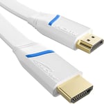 Cable Hdmi Plat-5M-4K@60Hz(Format Plat Pour Une Pose Aisee-Cuivre-Jusqu¿A 18 Gbit/S,Standard Hdmi 2.0,High Speed Avec Canal Ethernet,Blu-Ray/Ps5/Xbox/Switch,Blanc)