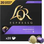 L'OR Espresso Profundo Lungo Nespresso Coffee Pods 5 x 20 Capsules DATED 02/23