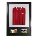 3D + Double Aperture Mounted Sports Shirt Display Frame with Black Frame and Black Mount 50 x 70cm