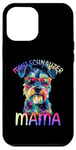 Coque pour iPhone 13 Pro Max Mini Schnauzer Mom Mama Color Pop Art Mini Schnauzer pour femme