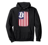 BTC Bitcoin American Flag Crypto Revolution Pullover Hoodie