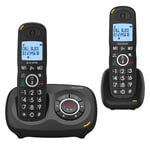 Alcatel XL595 B Voice Duo, téléphone sans fil répondeur avec 2 combinés, grand écran, audio-boost, fonction blocage d'appels