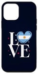 Coque pour iPhone 12 mini Drapeau argentin coeur drôle I Love Argentina