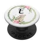 Cell Phone Pop Out Holder,Cute Koala Bear Flower Letter E PopSockets Grip and Stand for Phones and Tablets PopSockets Adhesive PopGrip