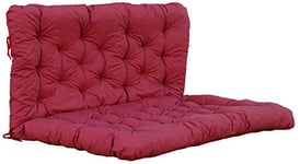 Chicreat Coussin pour Palette avec Dossier, Assise de 120 x 80 cm et Dossier de 120 x 60 cm, Rouge