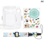 1Set för Instax Mini 12 Transparent kameraväska Travel Shoulder A4