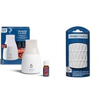 Yankee Candle Ultrasonic Aroma Diffuser Kit | Black Cherry Aroma Diffuser Oil & ScentPlug Diffuser | Plug in Air Freshener Base | White Organic Pattern Decorative Shade | UK 3 Pin Plug