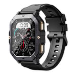 Montre Intelligente Pour Hommes, Appel Bluetooth, Montre Intelligente Bluetooth 2,02 Pouces Pour Android Et Iphone, Tracker D'activité Étanche Avec Pression Artérielle/Fréquence Cardiaque/Sommeil, Montres Robustes Pour Hommes