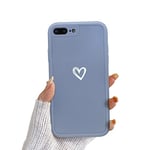 Newseego Coque Compatible avec iPhone 7/8 Plus, Élégante Coque en Silicone Souple Motif Coeur d'amour pour Filles et Femmes Coque de Protection Flexible en TPU Antichoc pour iPhone 7/8 Plus-Gris.