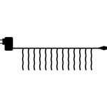 10 stk Sirius Easy-Line istapper udendørs lyskæde, 200 varm hvide lys, 4,5 meter