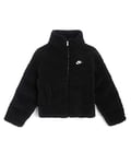 Nike Women's City Sherpa Jacket, Black/White, L