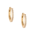 Mini Pave Hoops, Gull/klar