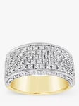 Milton & Humble Jewellery Pre-Loved 18ct White & Yellow Gold Five Row Diamond Band Ring, Dated London 2002