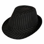 Adult Deluxe Pinstripe FEDORA HAT Fancy Dress Accessory Gangster Bugsy Malone