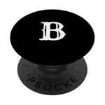 Lettre B en blanc grande police de style américain ouest PopSockets PopGrip Adhésif