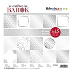 Artemio Bloc de 30 feuilles de papier scrapbooking 30x30 cm Barok foil argent 11002514