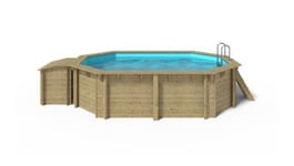 Piscine de jardin en bois - 4,87x3,34 x H.1,18 m - avec filtration et coffre de filtration - BAS744OSP+SZA7