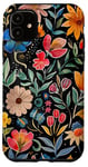 Coque pour iPhone 11 Aquarelle noire florale Queretaro Mexico Art Print