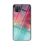 BRAND SET Case for OPPO A15 Transparent Color Star Sky Pattern Protective Case Tempered Glass Back Cover Shockproof Case Suitable for OPPO A15-CSXK