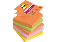 Post-It 7100258789, Torg, Grön, Orange, Rosa, Gul, Papper, 76 Mm, 76 Mm, 90 Ark