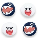 King Boo Ghost & Chain Chomp Mario Villain Thumb Grips Compatible with the Nintendo Switch Joy-Cons OLED and Switch Lite Silicone Protective Covers - 4 Pack