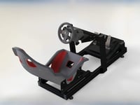 KJN Black Gaming Simulator Framework, Racing Cockpit Simulator With Pedal Plate & Steering Wheel Mounted Bracket Accessories (Black)