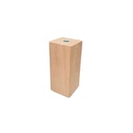 MOBILA Pied carré en Bois, Finition Brute, Mesure 4,4 x 4,4 cm, Hauteur 10 cm, Filetage M10, Poids Maximum supporté par Pied 50 kg