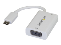 StarTech.com USB C to VGA Adapter with Power Delivery, 1080p USB Type-C to VGA Monitor Video Converter with Charging, 60W PD Pass-Through, Thunderbolt 3 Compatible Projector Adapter, White - Digital to Analog (CDP2VGAUCPW) - Ekstern videoadapter - USB-C - VGA - hvit